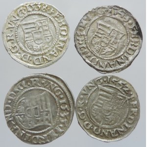 Ferdinand I. 1526-1564, denár 1535 KB, 1538 KB, 1543 KB, 1552 KB