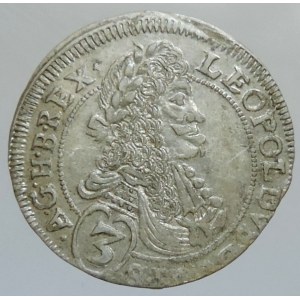 Leopold I. 1657-1705, 3 krejcar 1696 CSH Bratislava