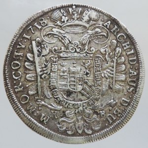 Karel VI. 1711-1740, 1/2 tolar 1718 KB