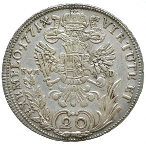 Josef II. 1780-1790, 20 krejcar 1771 B/EvMD