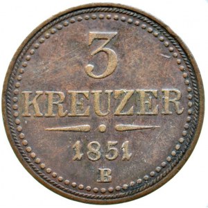 3 krejcar 1851 B