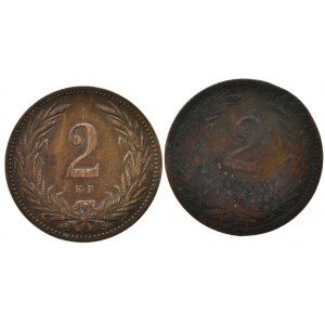 2 fillér 1893 KB, 1895 KB, 2 ks