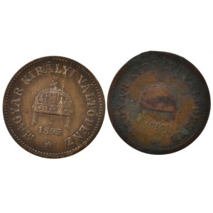 2 fillér 1893 KB, 1895 KB, 2 ks