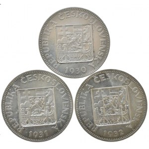 10 Kč 1930, 1931, 1932, 3 ks