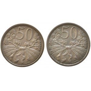 1 Kč 1930, 1938  + 50 hal 1926