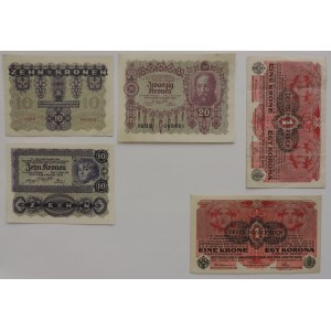 Bankovky konvolut Rakousko-Uhersko, různé, viz foto, 9ks