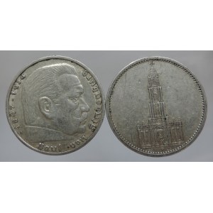 5 Marka 1935 A kostel bez nápisu, 1936 A Hindenburg   2ks