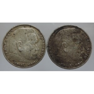 5 Marka 1935 F, 1936 E dr.hr. Hindenburg   2ks