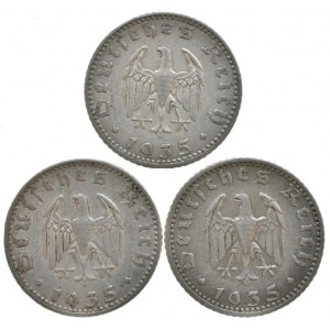 50 pfennig  1935 A, E, D, 3 ks