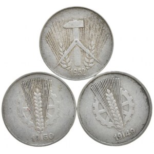 10 pfennig 1949 A, 950 A, 1952 A, 3 ks