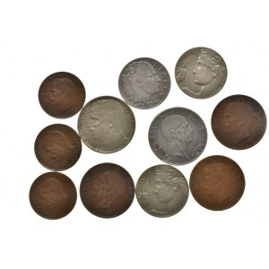 Itálie, 50 cent. 1921, 1941, 20 cent. 1913, 1914, 1940, 10 cent. 1920, 1921, 1923, 5 cent. 1920, 1922, 1925