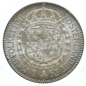 Švédsko, Gustav V., 1907 - 1950, 1 kor. 1924 W