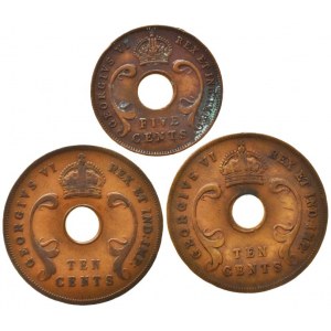 Britská východní afrika, George VI. 1937-1952, 10 cents 1939, 1945, 5 cent 1943