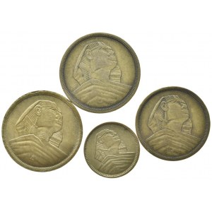 Egypt, 10 milliemes 1956, 1958, 5 milliemes 1958, 1 millieme 1957