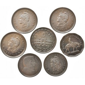 Argentina, republika, 10 pesos 1963, 1 peso 1958, 1959, 1960, b.l.(1960), 50 centavos 1954, 1958