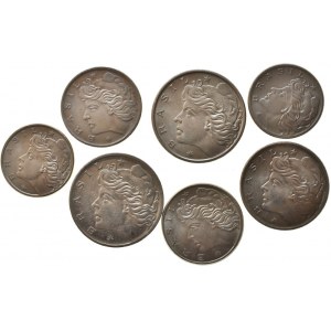 Brazílie, republika, 1 cruzeiro1970, 1974, 50 centavos 1970, 20 centavos 1967, 1970, 10 centavos 1967, 1970