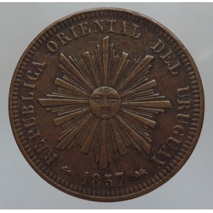 Uruguay, 40 centimos 1857 D