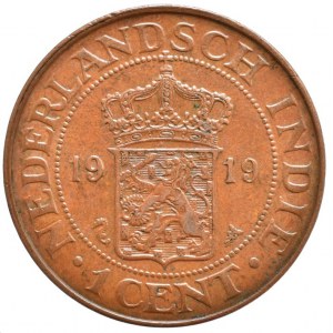Nizozemská Východní Indie, Wilhelmina I. 1890-1948, 1 cent 1919