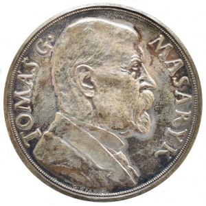 Španiel.O., TGM, medaile k 85. narozeninám 1935, Ag 50 mm, punc na hraně, 49.63g, patina