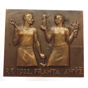 Franta Anýž, novoročenka 1932, etue, 52x44mm