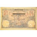 Tunisia, 1.000 Francs 1942-43 - overprint -