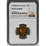 10 złotych 1990 - NGC PF65 CAMEO - LUSTRZANKA