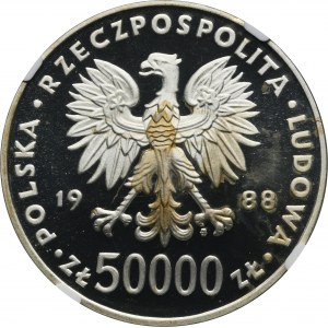 50.000 złotych 1988 Piłsudski - NGC PF67 ULTRA CAMEO