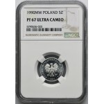 5 zlatých 1990 - NGC PF67 ULTRA CAMEO - LUSTRAGE