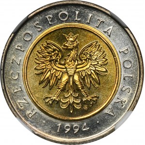 5 złotych 1994 - NGC MS66