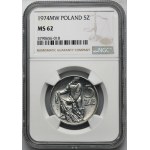 5 złotych 1974 Rybak - SŁONECZKO - NGC MS62