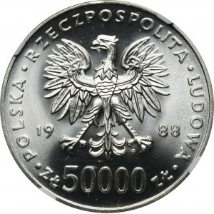 50.000 złotych 1988 Piłsudski - NGC MS66