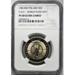 50 złotych 1981 FAO, Światowy Dzień Żywności - NGC PF68 ULTRA CAMEO - LUSTRZANKA