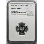 10 Pfennige 1981 - NGC PF67 CAMEO - LUSTRIAGE