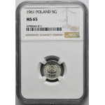 5 Pfennige 1961 - NGC MS65