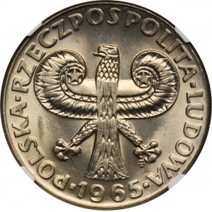 10 złotych 1965 Duża kolumna - NGC MS65