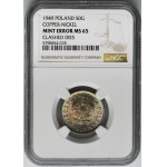 DESTRUKT, 50 Pfennige 1949 Miedzionikiel - NGC MS65 - Zusammenstoß von Briefmarken