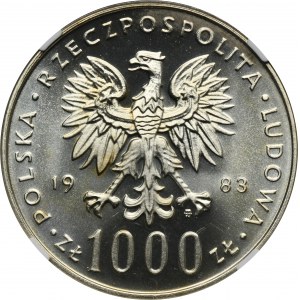 1 000 zlatých 1983 Jan Pavel II - NGC MS67