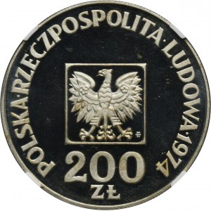 200 złotych 1974 XXX Lat PRL - NGC PF67 ULTRA CAMEO