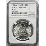 100 zlotých 1966 Mieszko i Dąbrówka - NGC MS66