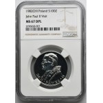 100 złotych 1982 Jan Paweł II, Valcambi - NGC MS67 DEEP PROOF LIKE