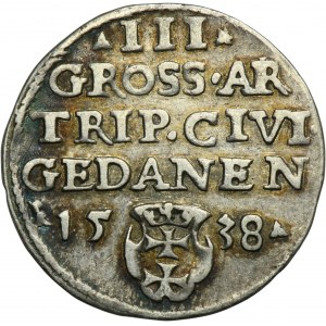 Žigmund I. Starý, Trojak Gdansk 1538 - PRVSS