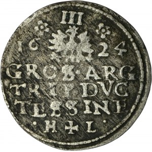 Schlesien, Herzogtum Tschenstochau, Friedrich Wilhelm, Trojak Tschenstochau 1624 HL - SEHR RAR
