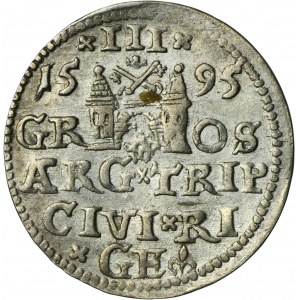 Sigismund III Vasa, 3 Groschen Riga 1595 - LI