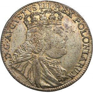 Augustus III of Poland, 18 Groschen Leipzig 1754 EC - RARE