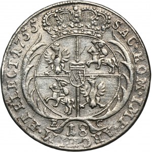 Augustus III of Poland, 18 Groschen Leipzig 1755 EC