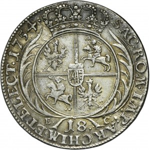 Augustus III of Poland, 18 Groschen Leipzig 1754 EC