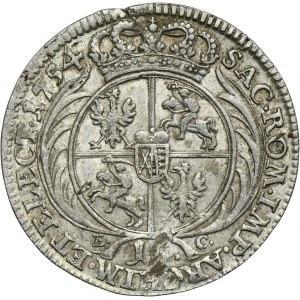 Augustus III of Poland, 18 Groschen Leipzig 1754 EC