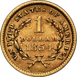 USA, 1 dolar Philadelphia 1854 - Hlava svobody