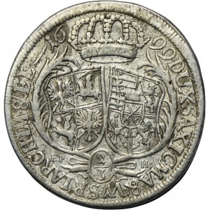 August II Silný, 2/3 tolaru (gulden) Lipsko 1699 EPH - RARE