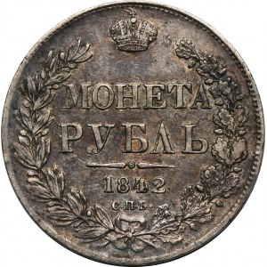 Rosja, Mikołaj I, Rubel Petersburg 1842 СПБ АЧ